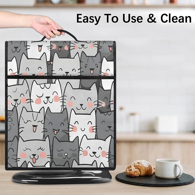 cfpolar Kitchen Aid Mixer Cover Compatible with 6-8 Quarts Cute Cat Kitten Stand Mixer Cover Kitchen Aid Mixers Accessories Appliance Organizer Bag Dust Covers with Zipper Pocket