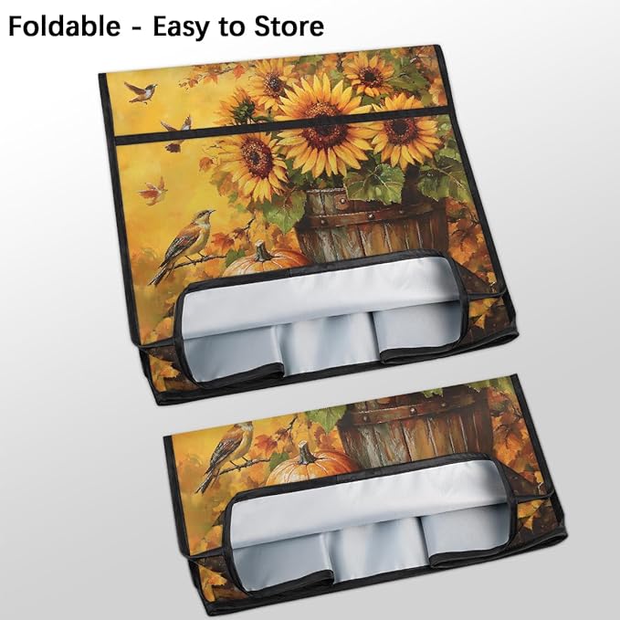 cfpolar Kitchen Aid Mixer Cover Compatible with 6-8 Quarts Pumpkin Sunflower Birds Stand Mixer Cover Kitchen Aid Mixers Accessories Appliance Organizer Bag Dust Covers with Zipper Pocket