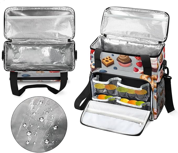 Cake Donut Coffee Maker Travel Bag for Keurig K-Mini/K-Mini Plus Insulated Waterproof Tote with Pockets for K-Cup Portable Single-Serve Brewer Case