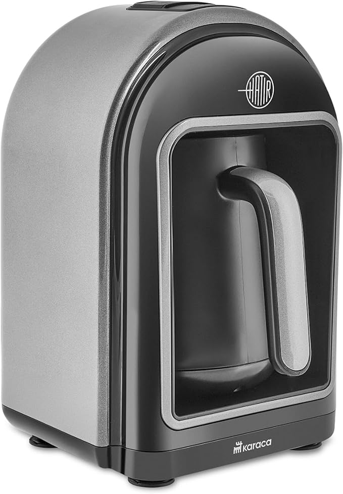 KARACA Hatır Turkish Coffee Maker 5 Cups Electric Turkish Coffee Machine with Ember Mode Automatic Temperature Control Overflow Protection Audible &amp Visual Alerts Galaxy Grey