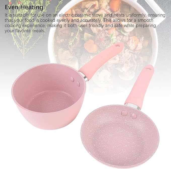 Pots and Pans Set Aluminum Alloy Non Stick Cooking Set with Frying Pan and Soup Milk Pot Portable Kitchen Cookware Set Easy to Clean Mini Cookware Set for Electric Ceramic