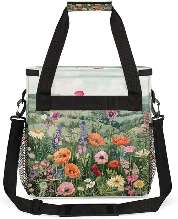 Flower Mountain Leaves Color Coffee Maker Carring Bag Travel Carrying Storage Tote Bag Compatible with Keurig K-Mini or K-Mini Plus Portable Single Serve Coffee Brewer Case with Pockets