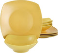 Gibson Home Zen Buffet Matte Porcelain Plates and Bowls Dinnerware Set - Yellow Service for 4 (8pcs)