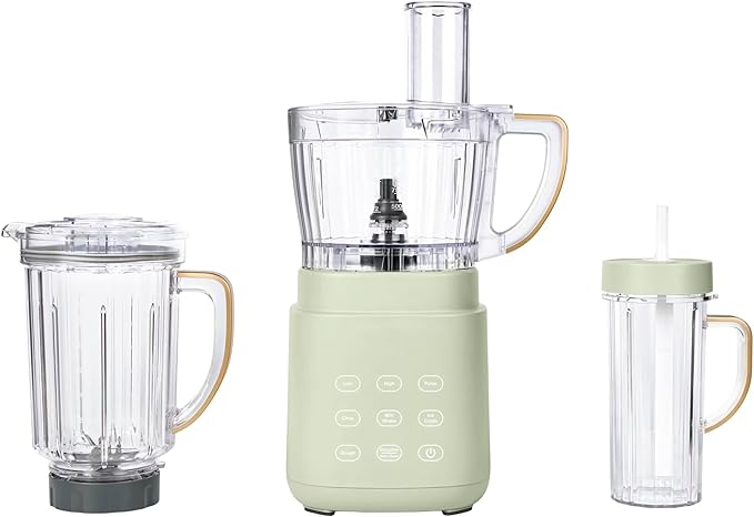 3-in-1 Kitchen Appliance System with Blender Food Processor and Personal Cup (Sage Green)