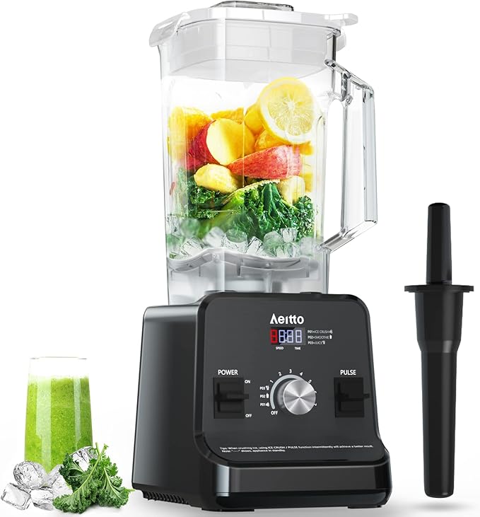 Aeitto Blender Blenders for Kitchen with 1500-Watt Motor 68 Oz Large Capacity Professional Countertop Blenders for Ice Crush Frozen Drinks Black