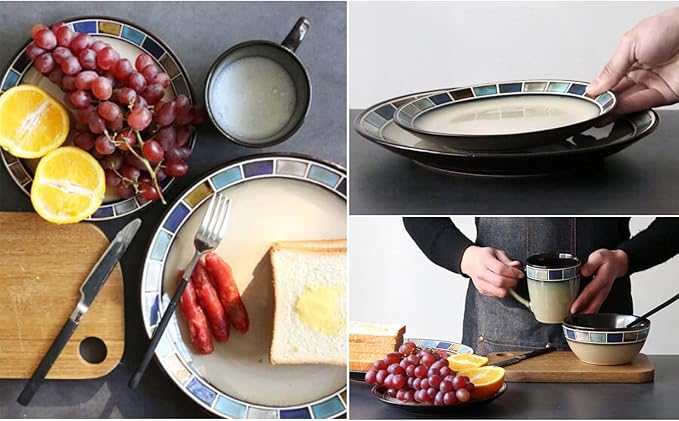 32 Pieces Porcelain Dinner Set for 8 - Stoneware Dinnerware Sets Dinnerware Dish Set with 11'' Dinner Plate 8.5'' Dessert Plate 6'' Bowl