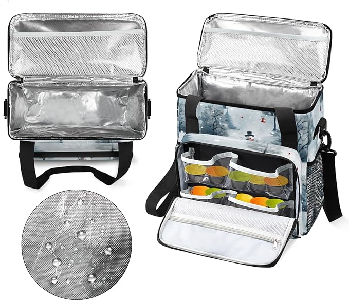 Xmas Snowman Coffee Maker Carrying Bag Mystical Snowman Travel Storage Bag Compatible with K-Mini or K-Mini Plus Single Serve Coffee Brewer Carrying Case with Multiple Pockets &amp Shoulder Strap
