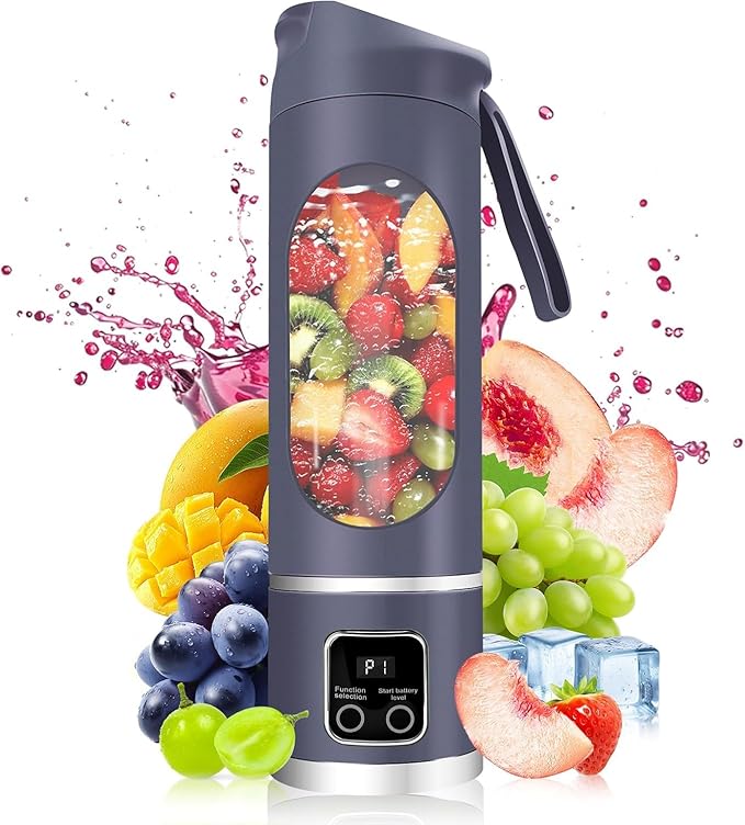 Paramexview® Portable Blender 16oz/500ml for Juices &amp Smoothies with 12 Stainless Steel Blades | USB Rechargable &amp 3 Levels Multi-Speed Control | 50W Powered fusion Portable Blender
