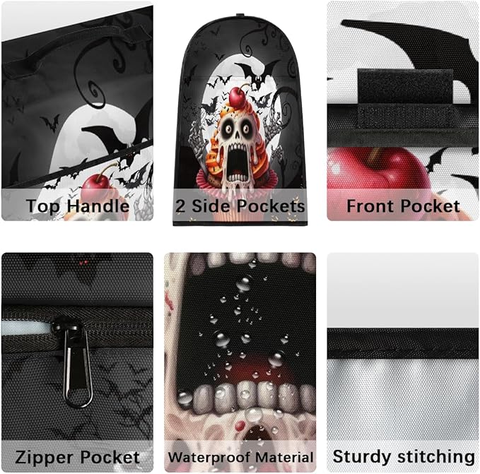 cfpolar Kitchen Aid Mixer Cover Compatible with 6-8 Quarts Halloween Skull Bat Moon Stand Mixer Cover Kitchen Aid Mixers Accessories Appliance Organizer Bag Dust Covers with Zipper Pocket