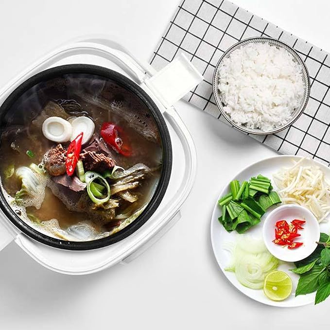 Car Rice Cooker 2L 12V Fast Cooking Anti Stick Insulation Reservation Function Electric Rice Pot for Travel