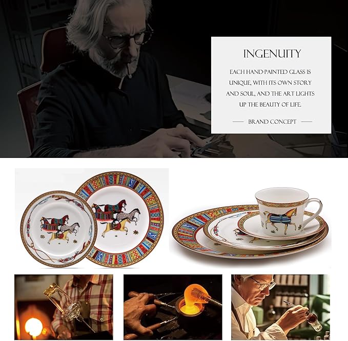 8 Piece Dinnerware Sets Bone China Dinner Plate Scratch Resistant Microwave Oven Dishwasher Safe