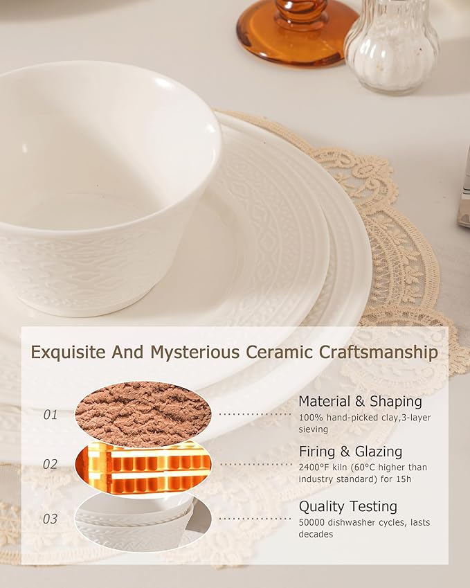 Dinnerware sets plates and bowls sets modern platesCeramic Dinnerware Sets12 Pieces Porcelain Lightweight PlatesScratch Resistant Dish Set (style - 15 4 - Set (12pcs))