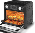 11QT Compact 2-Slice Air Fryer Toaster Oven with Reference Menus 1500W Small Convection Countertop Oven Adjustable Time &amp Temperature Ideal for Singles &amp Couples Black