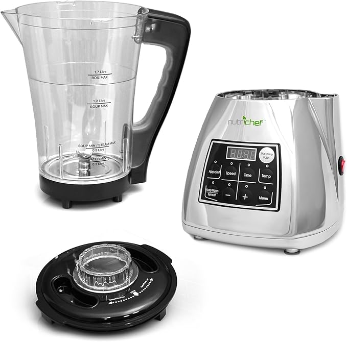 NutriChef PKSM240SS Electronic Soup Cooker and Blender One Size Silver