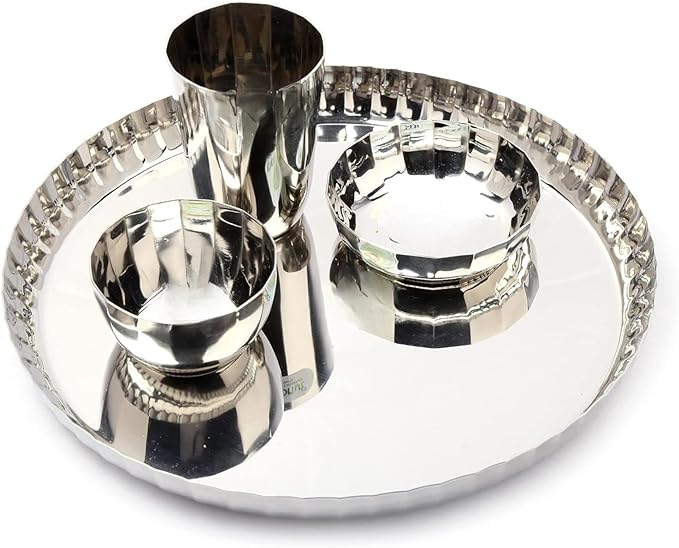 Stainless Steel Citrus Dinner Set Heavy Gauge Dinnerware 4 Pieces (Stainless Steel (Heavy Guage) Citrus Dinner Set)