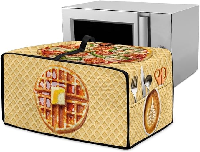 Doojoayie Waffle Toaster Cover 4 Slice Small Appliance Dust Protector Bread Making Machine Cover Compatible with Toaster/Kitchen Appliance 18.5x14.5x 9