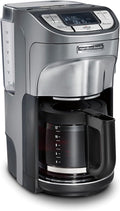 Hamilton Beach Professional Programmable Drip Coffee Maker 12 Cup Capacity Ergonomic Carafe 60oz Removable Reservoir120 volts Brushed Metal (49500)