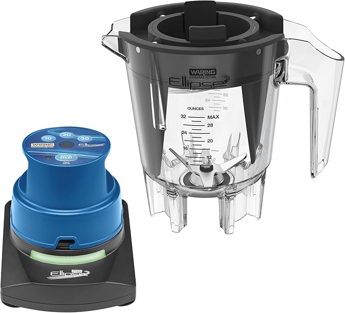 Waring Commercial 32 oz. Ellipse Copolyester Container with Drive Assembly and Single Charger