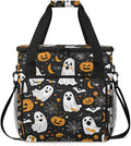 Bats Pumpkins Ghosts Coffee Maker Carrying Bag Portable Travel Storage Tote Bag Compatible with K-Mini or K-Mini Plus Single Serve Coffee Brewer Carrying Case with Multiple Pockets &amp Shoulder St