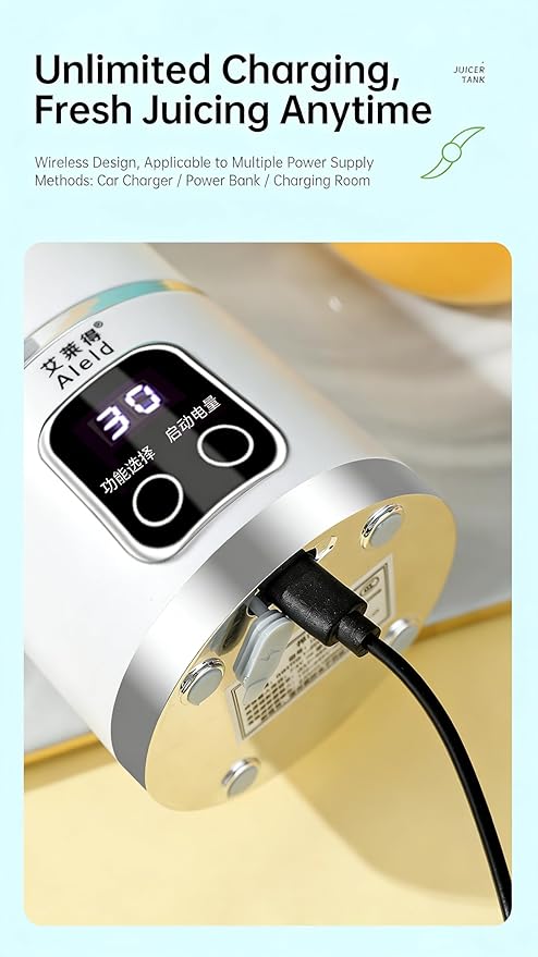 Portable Blender Personal Electric USB500ML Portable juicer Shakes and Smoothies BlenderSmall BlendersMixingCompact、Convenient and Versatile (green)