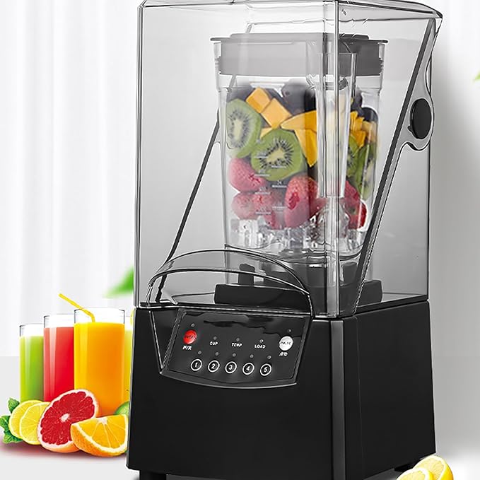 2200W Professional Smoothie Blender 2000mL Stand Blender with Soundproof Shield and 6 Blades Automatic Cleaning Commercial Countertop Blender for Kitchen Fruits Shakes Smoothies