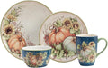 Autumn Breeze 16-Piece Ceramic Dinnerware Set Service for 4 – Celebrate fall gatherings with sunflowers pumpkins and rich harvest hues perfect for cozy dinners and festive autumn tablescapes