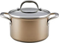 Anolon Ascend Hard Anodized Nonstick Saucepan/Saucepot and Lid - Good for All Stovetops (Gas Glass Top Electric &amp Induction) Dishwasher &amp Oven Safe with Stainless Steel Handle 4 Quart - Br
