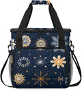 Christmas Snowflakes Coffee Maker Carrying Bag Mystical Snowflakes Travel Storage Bag Compatible with K-Mini or K-Mini Plus Single Serve Coffee Brewer Carrying Case with Pockets &amp Shoulder Strap