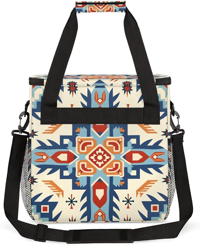 Fractal Mandala Coffee Maker Carrying Bag Portable Travel Storage Tote Bag Compatible with K-Mini or K-Mini Plus Single Serve Coffee Brewer Carrying Case with Multiple Pockets &amp Shoulder Strap