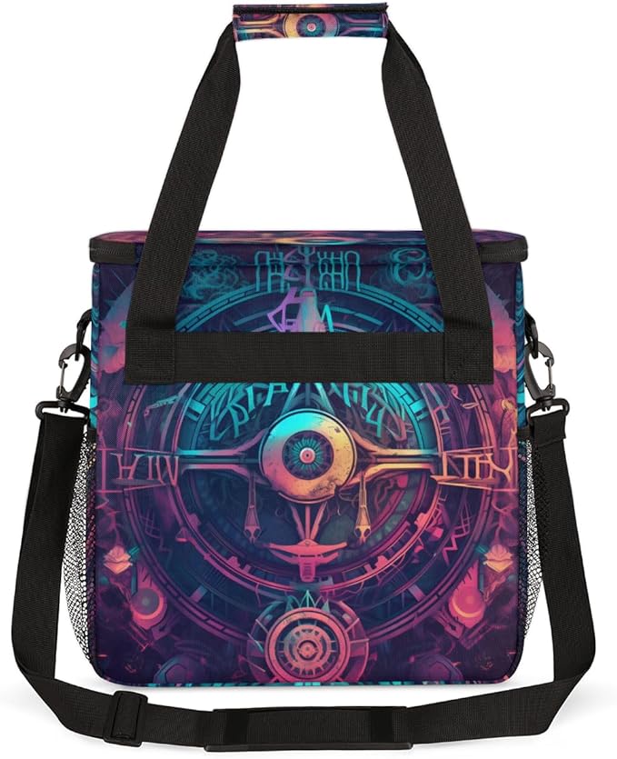Sacred Geometry Coffee Maker Carrying Bag Magic Circle Travel Storage Bag Compatible with K-Mini or K-Mini Plus Single Serve Coffee Brewer Carrying Case with Multiple Pockets &amp Shoulder Strap