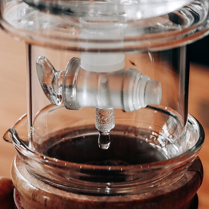 Iced Coffee MakerHandmade Cold Brew Coffee Make with Adjustable DripperCreative Cold Brew Coffee MakerIce Cold Brew Dripper Detachable Glass Cold Brew Maker for Home Office