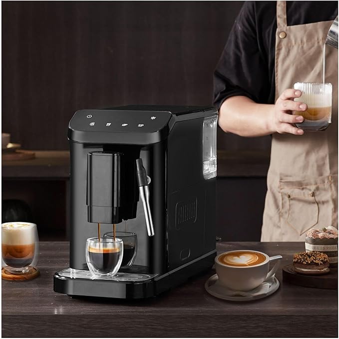 Espresso Machine 20 Bar with Grinder &amp Frother 15 Grind Settings Automatic Coffee Maker for Espresso Cappuccino Latte