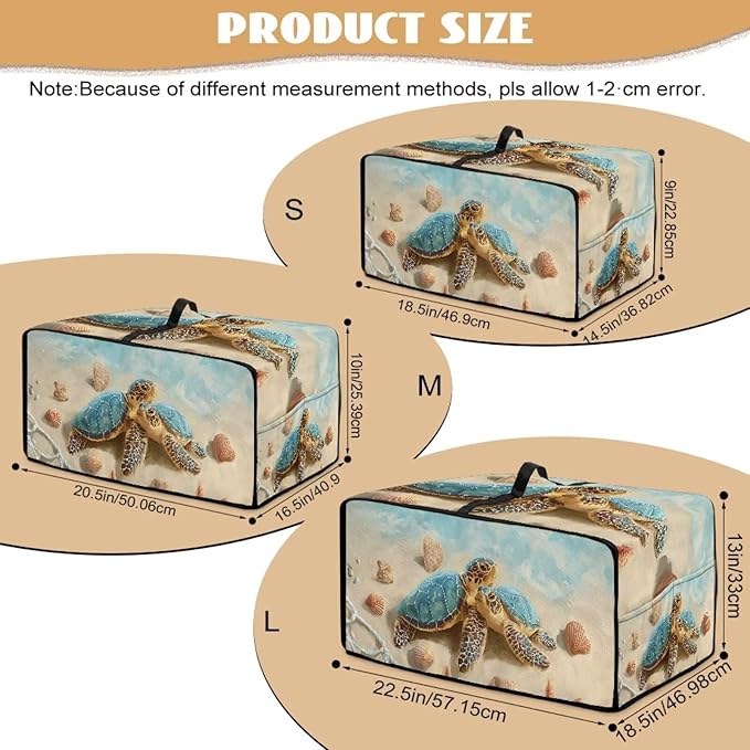 Beach Sea Turtle Printed Toaster Cover Heavy Duty Toaster Oven Dust Cover with Accessory Pockets Washable Kitchen Small Appliance Protector M