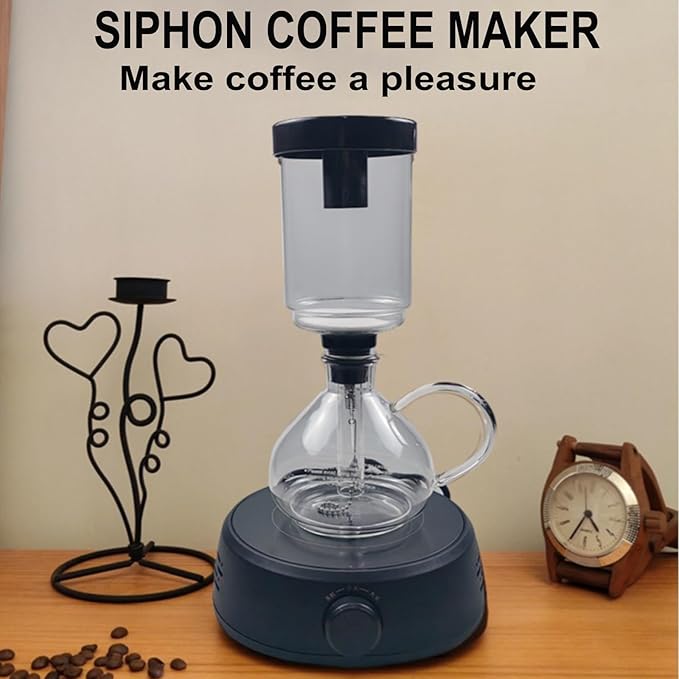 Electric Siphon Coffee Maker Coffee Brewer Extraction Machine with 2 Gears Adjustable Push-button Switch &amp Capacity 3500 ml Siphon Pot for Home Camping &amp Travel