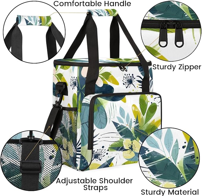 Lush Flowers Coffee Maker Carrying Bag Portable Travel Storage Tote Bag Compatible with K-Mini or K-Mini Plus Single Serve Coffee Brewer Carrying Case with Multiple Pockets &amp Shoulder Strap