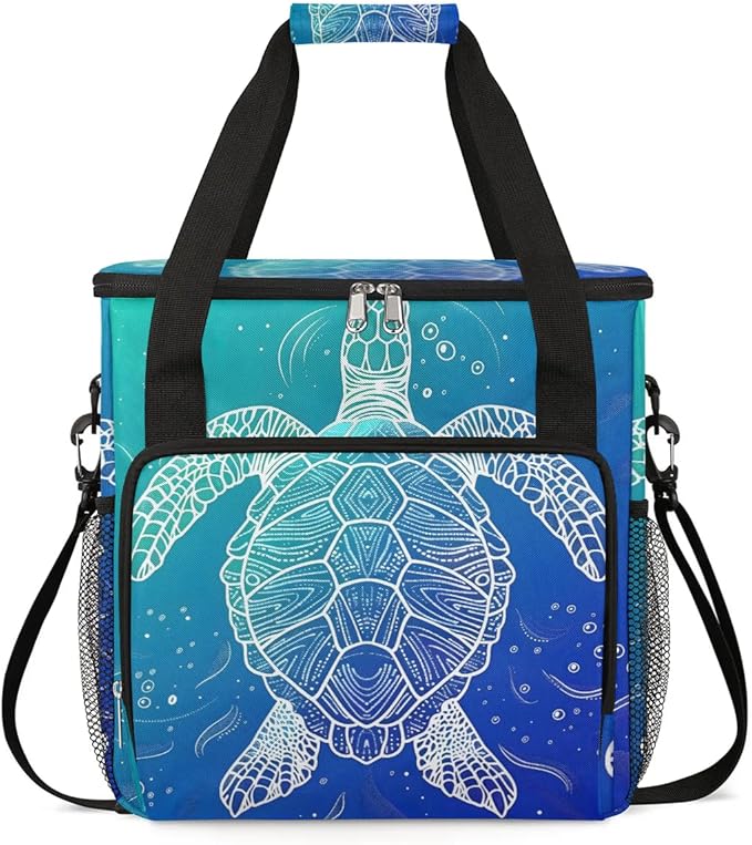 Coffee Maker Carrying Bag Ocean Turtle Single Cup Coffee Maker Travel Bag Compatible with Keurig K-Mini or K-Mini Plus Portable Storage Bag with Shoulder StrapAZ-16