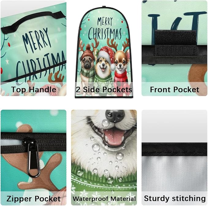 cfpolar Kitchen Aid Mixer Cover Compatible with 6-8 Quarts Christmas Hat Animal Dog Elk Stand Mixer Cover Kitchen Aid Mixers Accessories Appliance Organizer Bag Dust Covers with Zipper Pocket