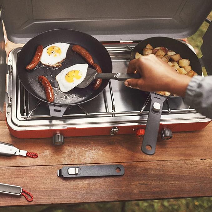 OXO Outdoor Pre-Seasoned Carbon Steel 8 Frying Pan Skillet Detachable Handle for Easy Storage Indoor Use Nonstick with Use Induction Suitable Oven &amp Broiler SafeBrowning GrillSearSauteB