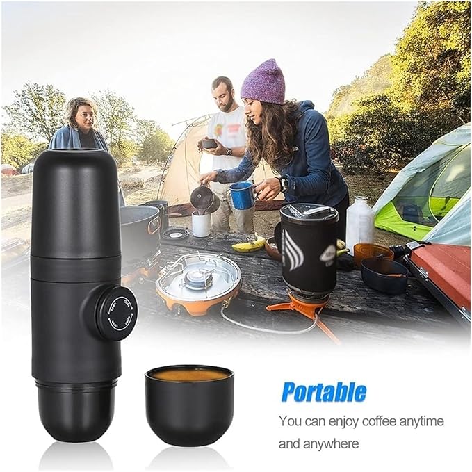 Portable Espresso Coffee Maker - 140ml Hand Press Manual Coffee Machine for Travel &amp Outdoor Use - Ideal Gift for Coffee Lovers