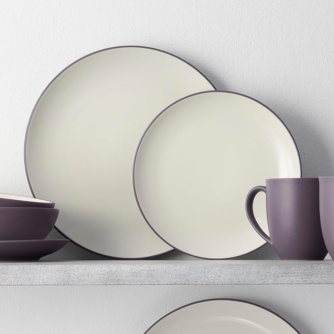 Noritake Colorwave Plum 16-Piece Coupe Dinnerware Set Service For 4