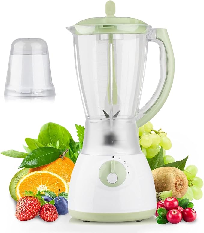 Blender Smoothie Maker 1000W High Speed Professional Smoothie Blender Adjustable Speed 1.5L Jar Kitchen Professional Food Processor Blender (Green)