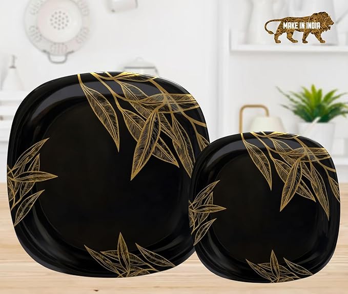 Export Quality 24-Piece Melamine Dinnerware Set | Lightweight &amp Unbreakable Plates and Bowls Set | Dishwasher Safe Freezer Safe | Round Dinner Set for Everyday Use Parties &amp Gifting.