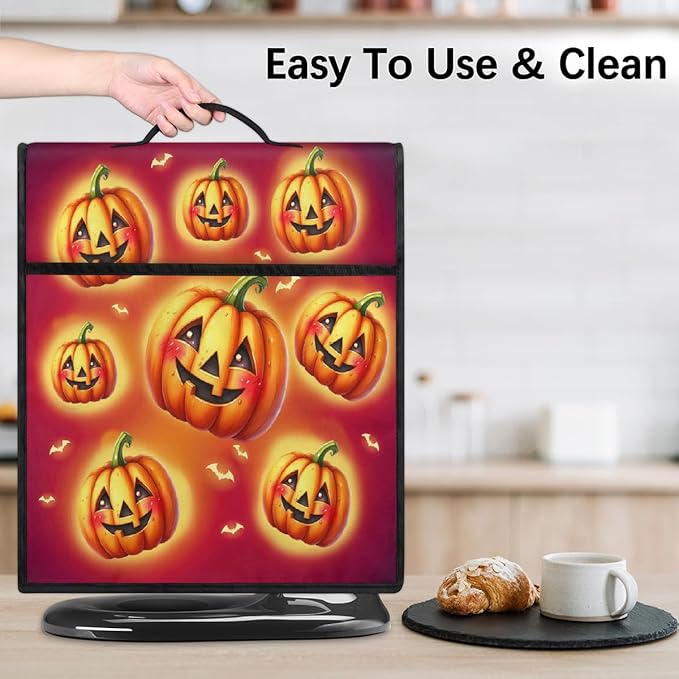 cfpolar Kitchen Aid Mixer Cover Compatible with 6-8 Quarts Halloween Glowing Pumpkin Stand Mixer Cover Kitchen Aid Mixers Accessories Appliance Organizer Bag Dust Covers with Zipper Pocket