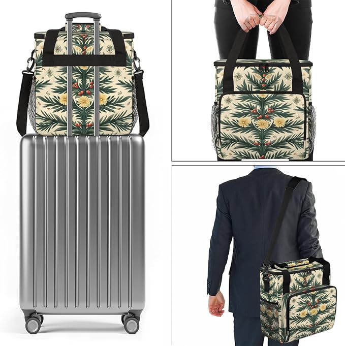 Christmas Festivals Coffee Maker Carrying Bag Mystical Tree Travel Storage Bag Compatible with K-Mini or K-Mini Plus Single Serve Coffee Brewer Carrying Case with Multiple Pockets &amp Shoulder Str