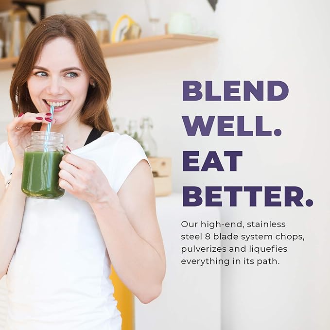 Cleanblend Commercial Blender with 5-Year Full Warranty - 1800W 3HP 64oz High-Performance Professional Countertop Blender with Stainless Steel Blades