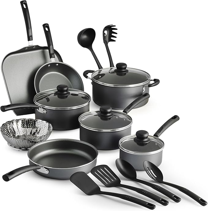 For Cookware Set Paware 18 Piece Steel for Electric Cooktops