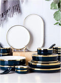 Dinnerware Sets Dish Set31/54 Pieces Fine PorcelainNordic White European-Style Phnom Penh Tableware Set Service for 6-10 (A 31pieces)