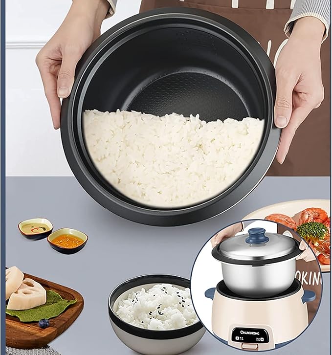 Household Electric Rice Cooker With Steamer Non-Stick Inner Pot Intelligent Insulation Make Rice &amp Steam Healthy Food &amp Vegetables For 1-6 People(2l)