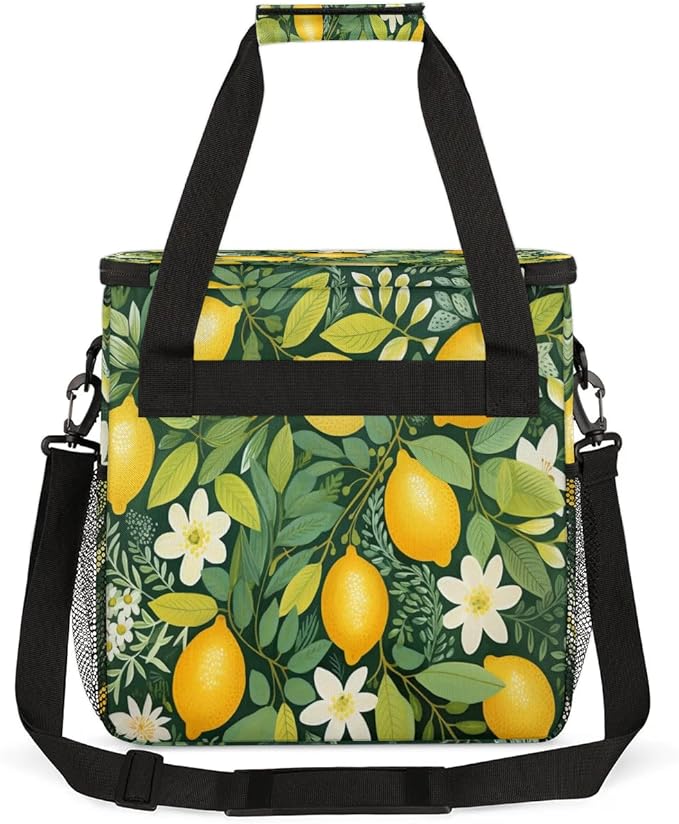 Lemon Printed Floral Coffee Maker Carrying Bag for Keurig K-Mini or K-Mini Plus Storage Portable Coffee Maker Travel Bag
