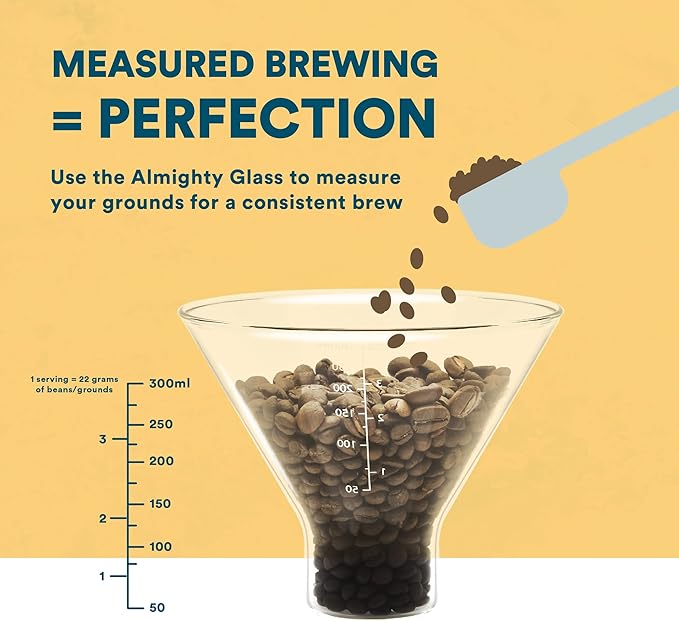 ovalware Pour Over Coffee Maker Set | 17oz / 0.5L Borosilicate Carafe with 304 Stainless Steel Filter and Precision Measuring Cup | Glass Coffee Dripper for Home Brewing